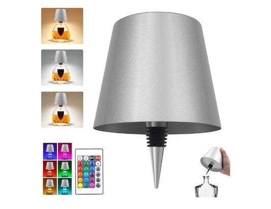 Wireless Bottle Lamp (Silver) + Remote
