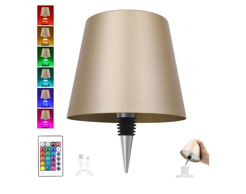 Wireless Bottle Lamp (Gold) + Remote