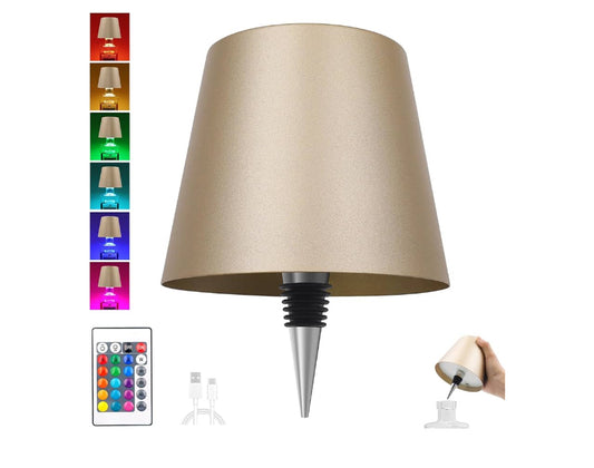 Wireless Bottle Lamp (Gold) + Remote