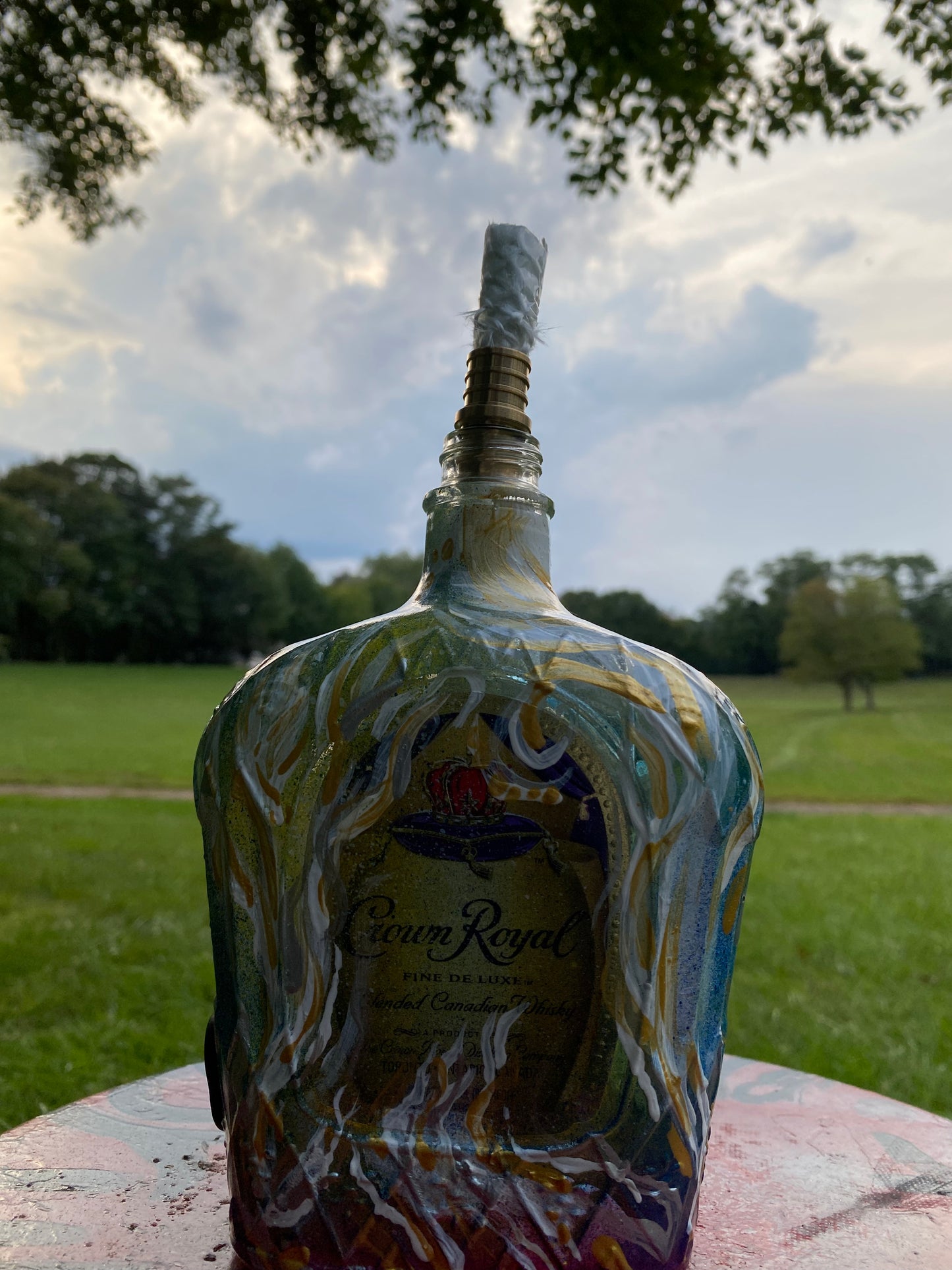 (Celestial Gift) Crown Royal 375 mL Decorative Art Bottle