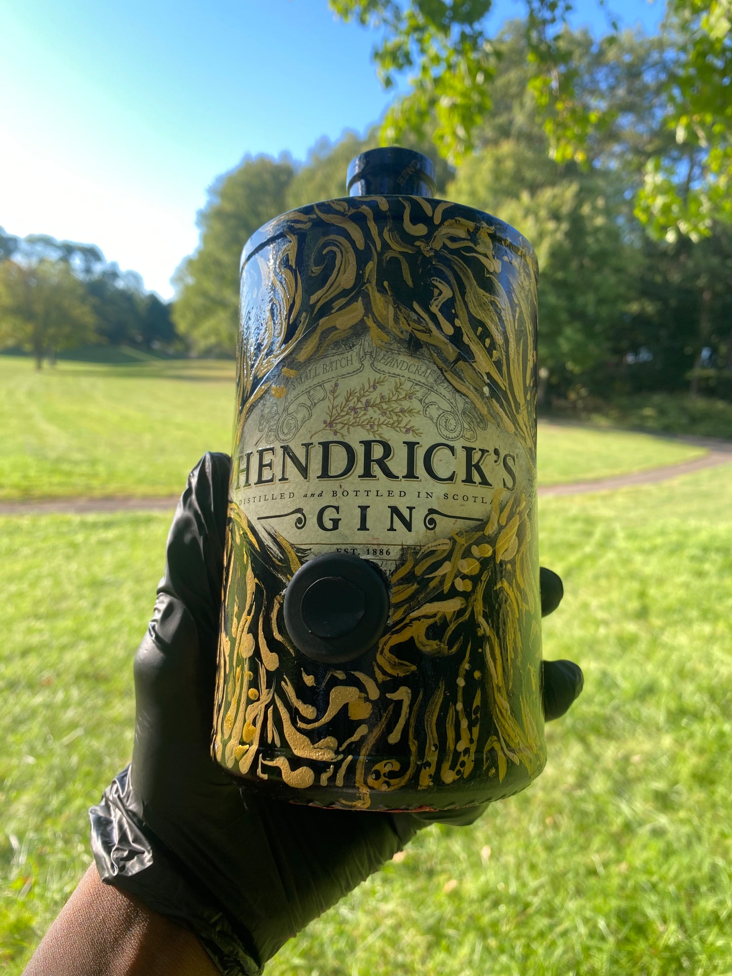 (Golden Rift) 1L Hendricks Gin Functional Art Bottle