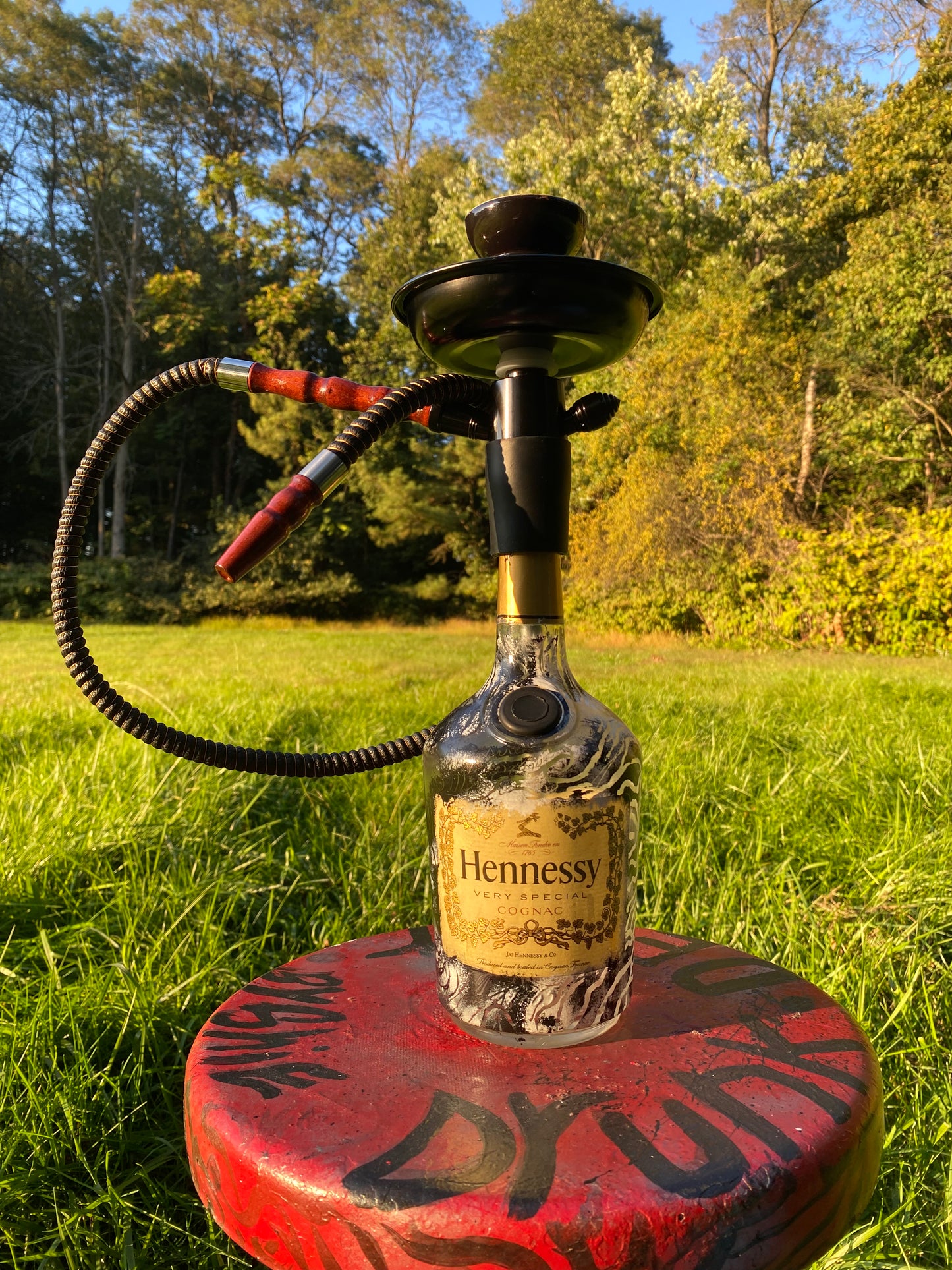 (Salt & Shadow) 1L Hennessey Functional Art Bottle