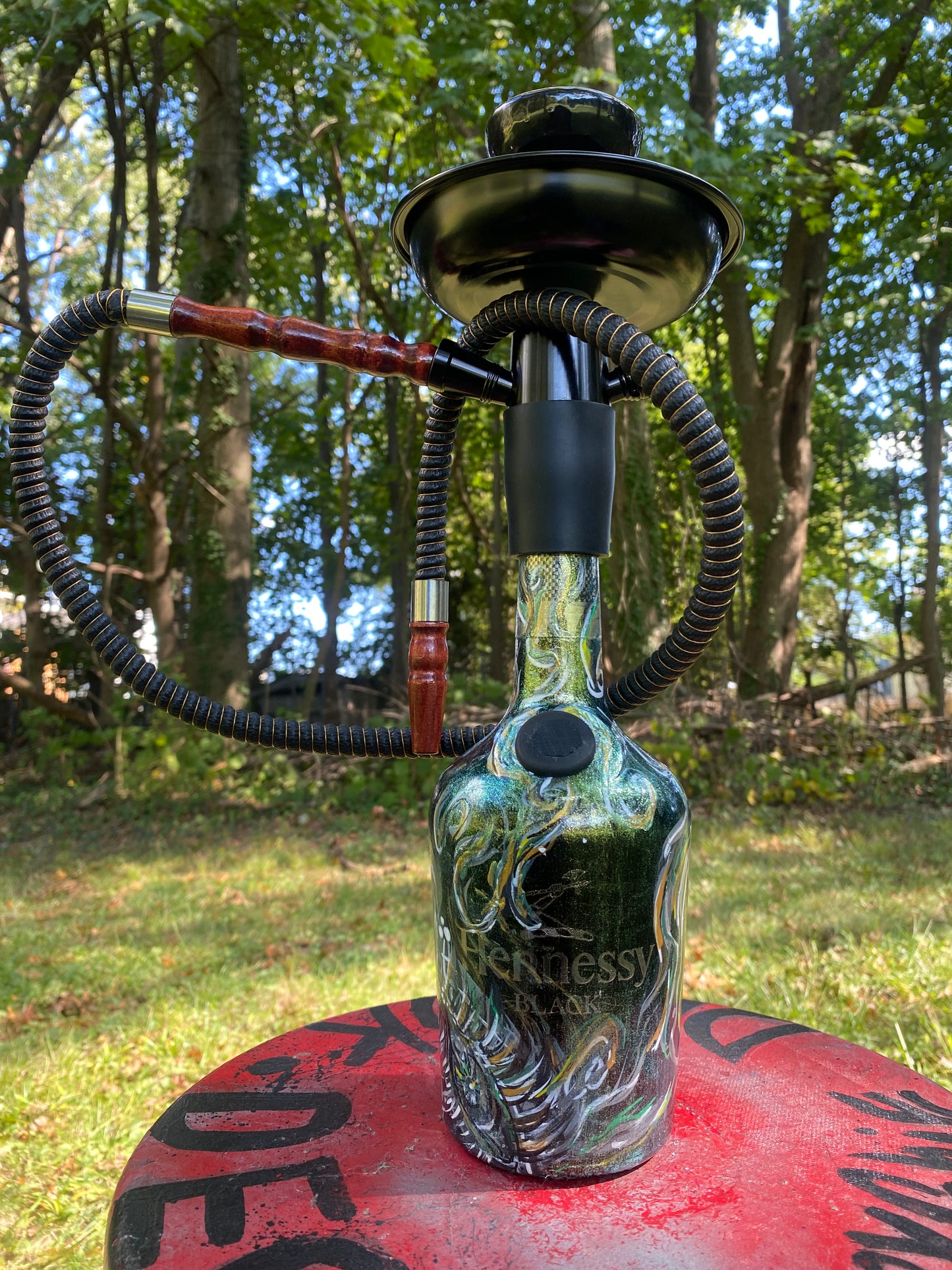 (Emerald Flare) 750ml Hennessy Black Functional Art Piece